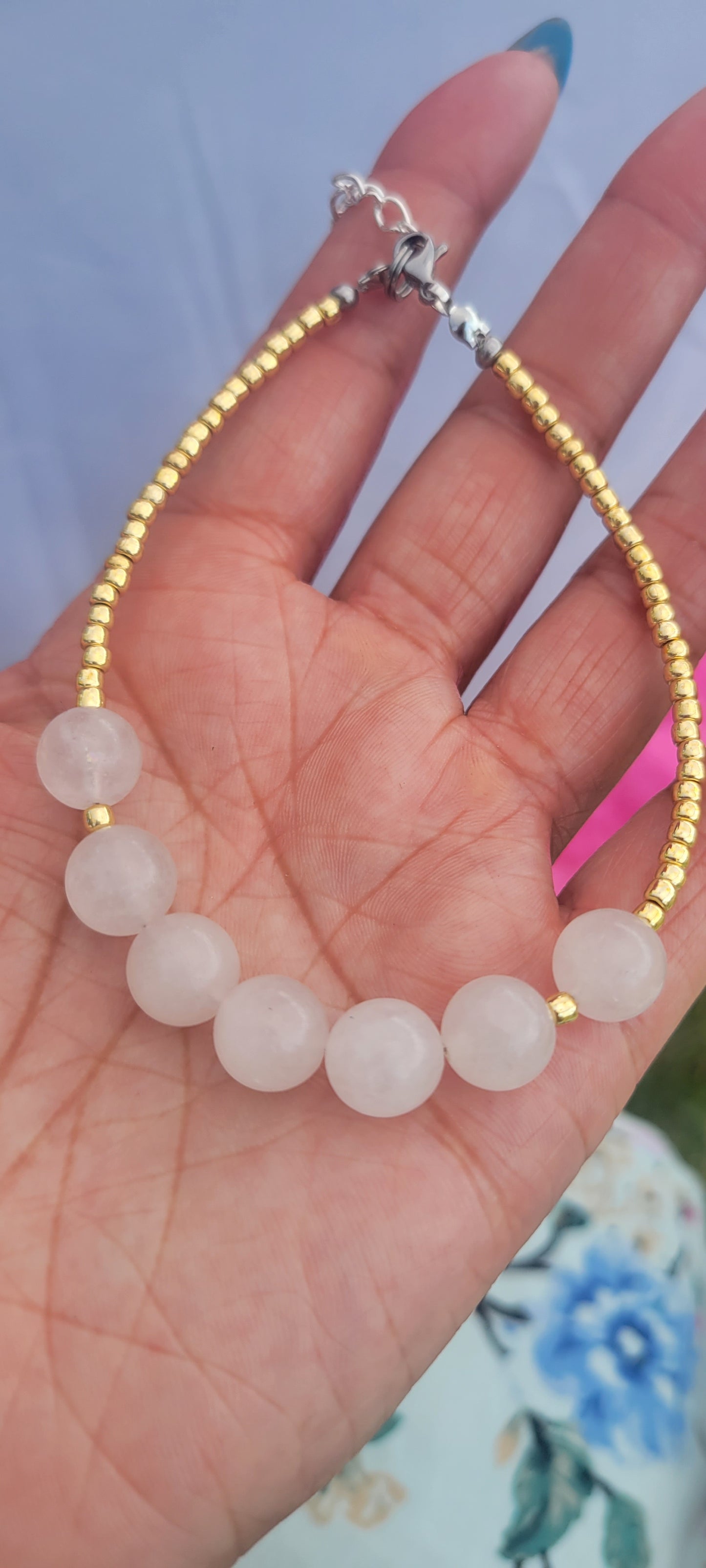 Rose Quartz Anklet - GBead Adornments