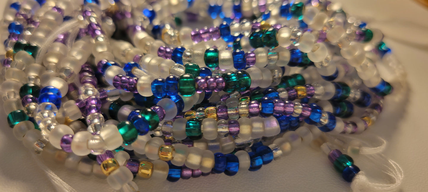 Mardi Gras Tie On Waistbead - GBead Adornments