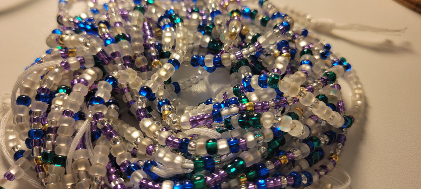 Mardi Gras Tie On Waistbead - GBead Adornments