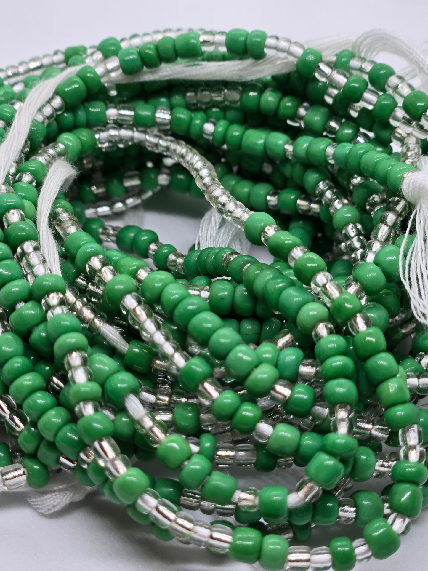 Grass Green Tie On Waistbeads