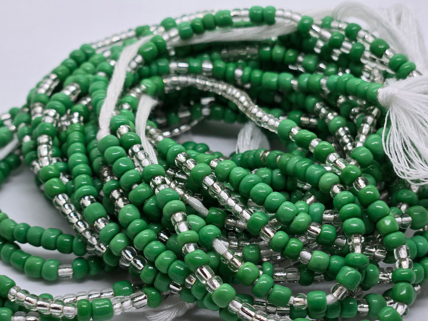 Grass Green Tie On Waistbeads
