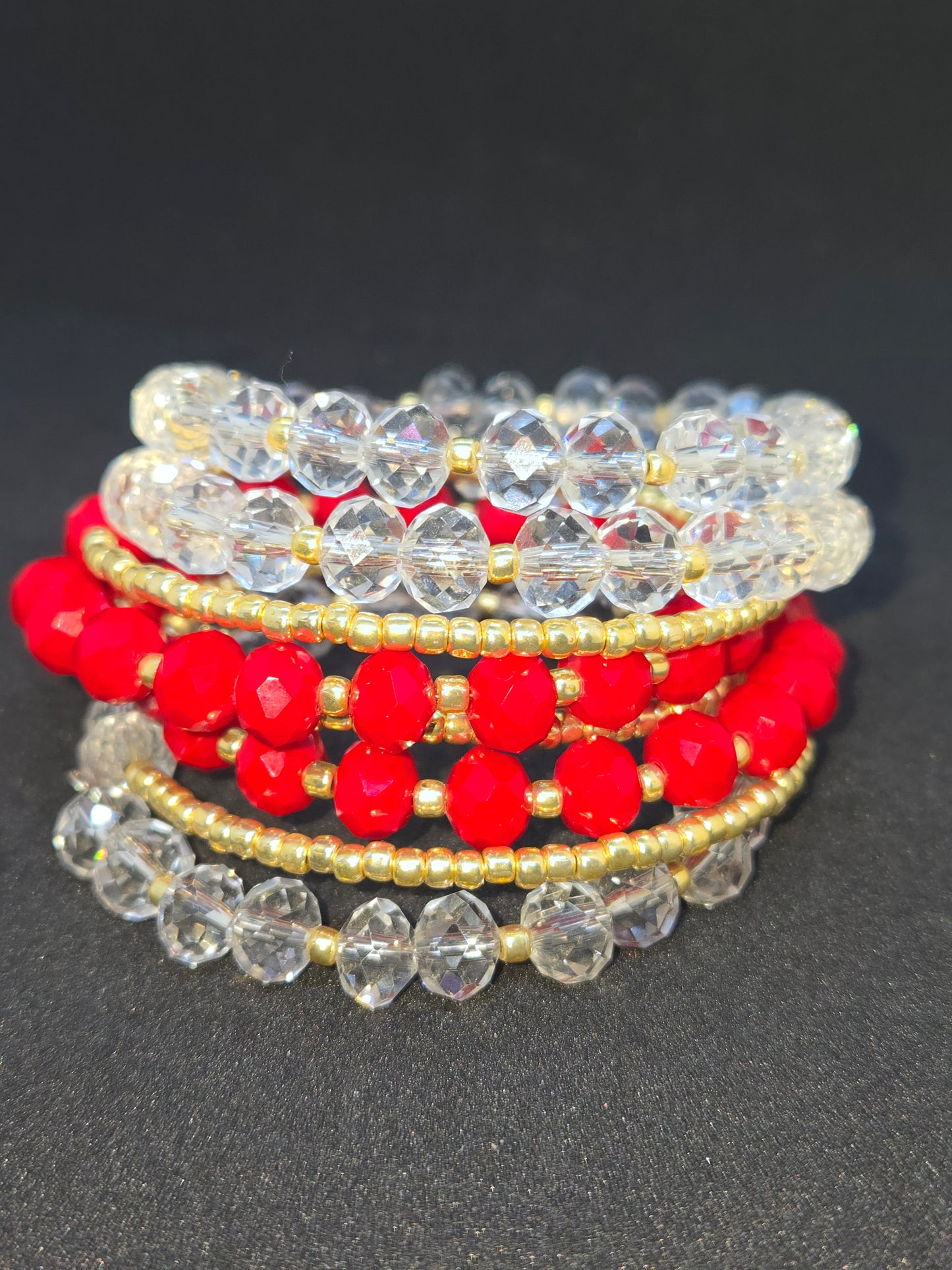 Crimson & Gold Holiday Wrap Bracelet