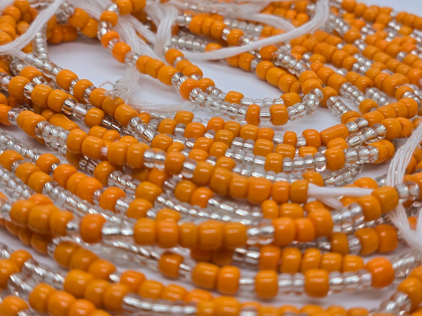 Orange Creamsicle Tie On Waistbeads
