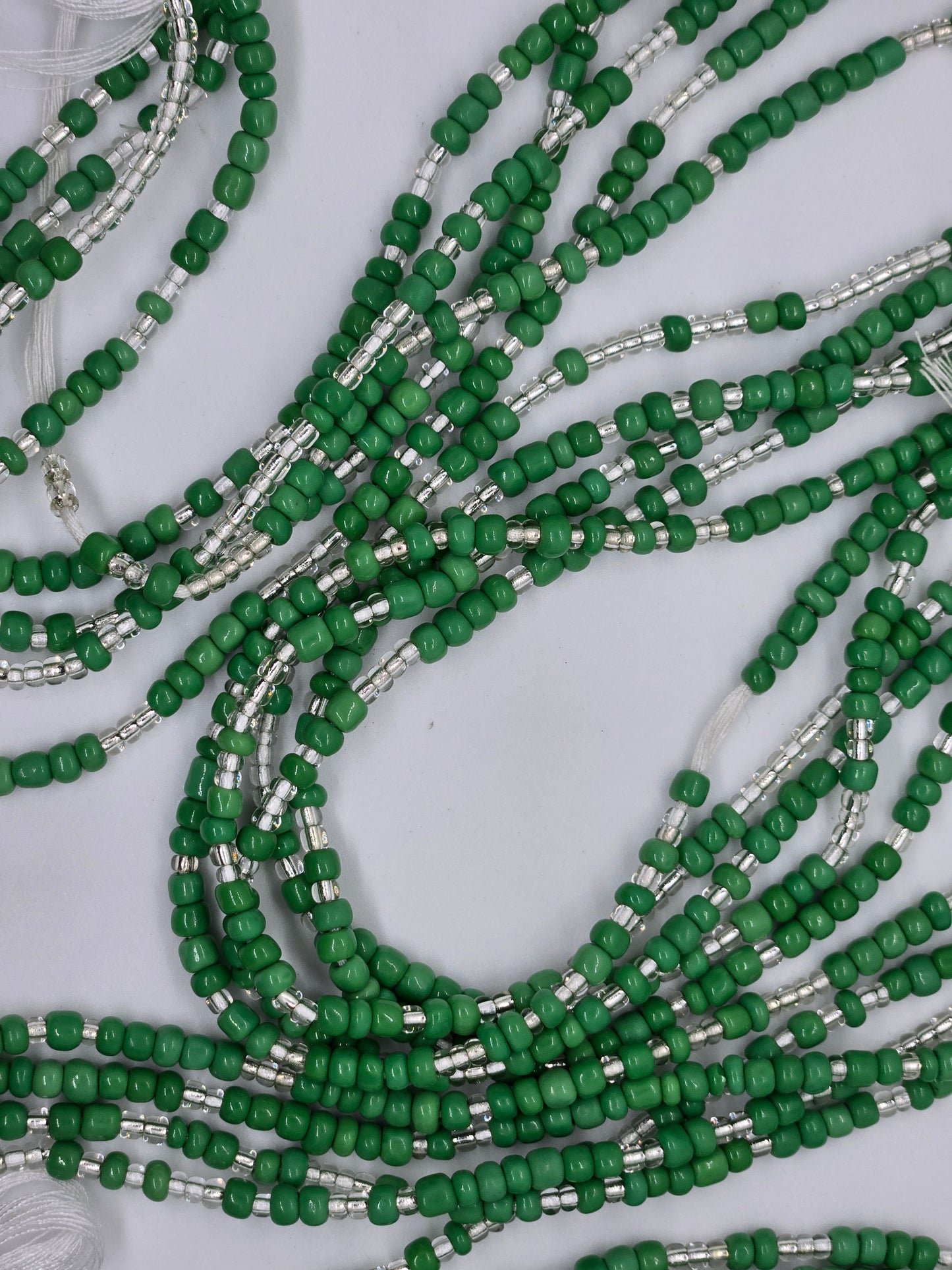 Grass Green Tie On Waistbeads