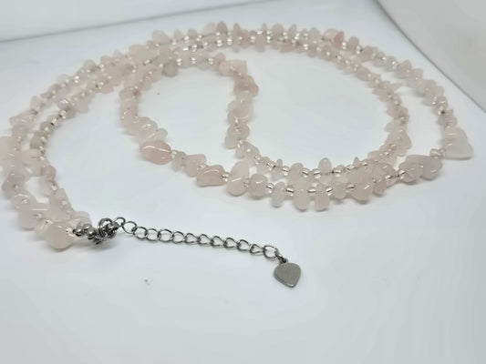 January Removable Waistbeads (Rose Quartz) - GBead Adornments