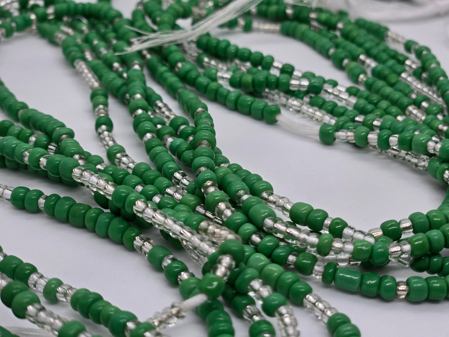 Grass Green Tie On Waistbeads