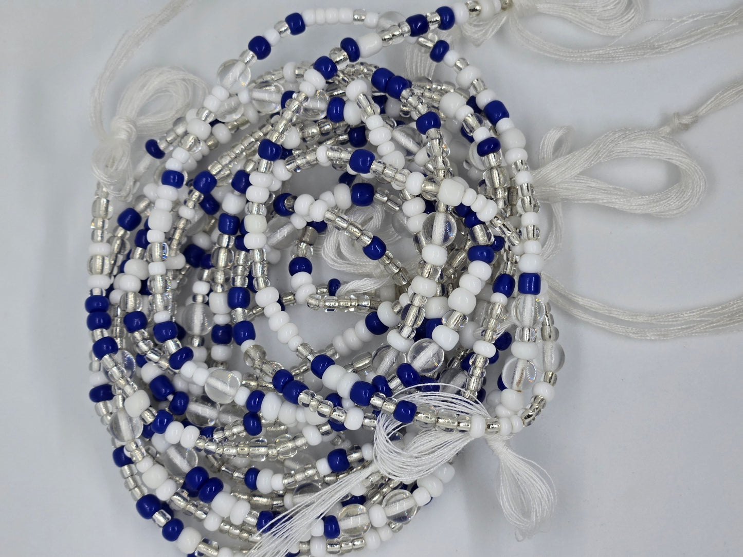 Indigo & Ice Tie- on Waistbeads