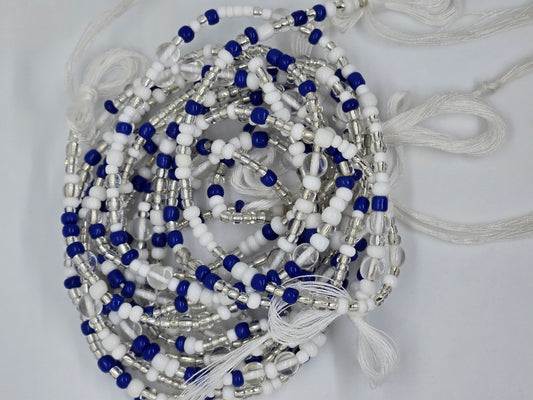 Indigo & Ice Tie- on Waistbeads - GBead Adornments