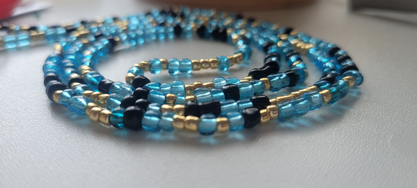 Ocean Blue Tie On Waistbeads