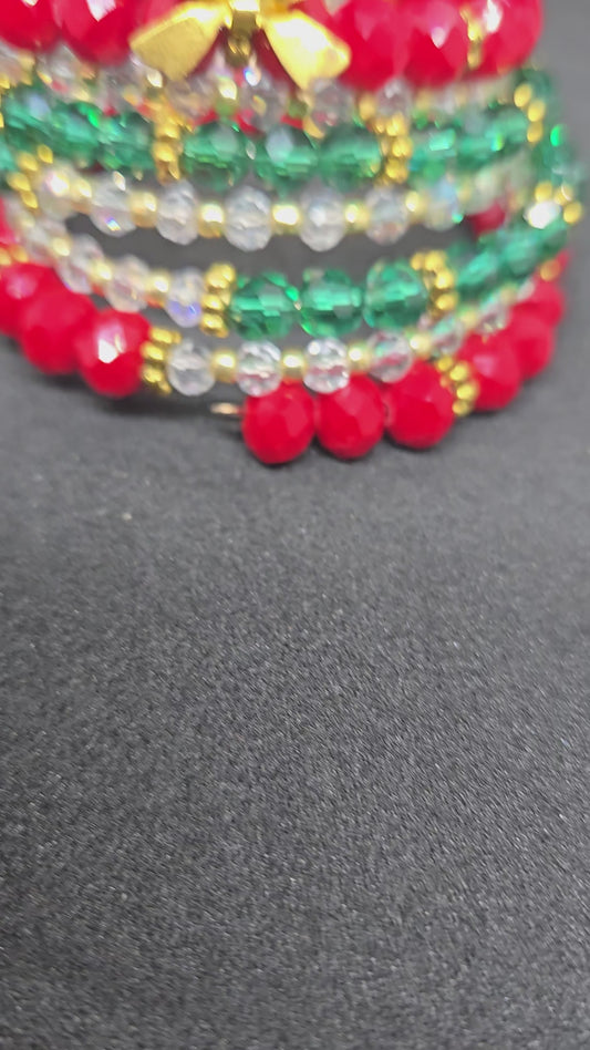 Golden Bow Holiday Wrap Bracelet