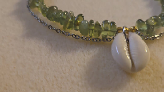 Peridot Cowrie Anklet