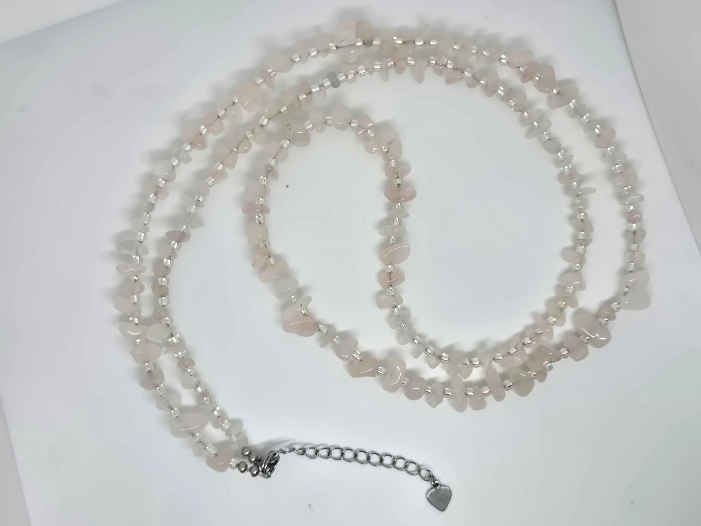 January Removable Waistbeads (Rose Quartz)
