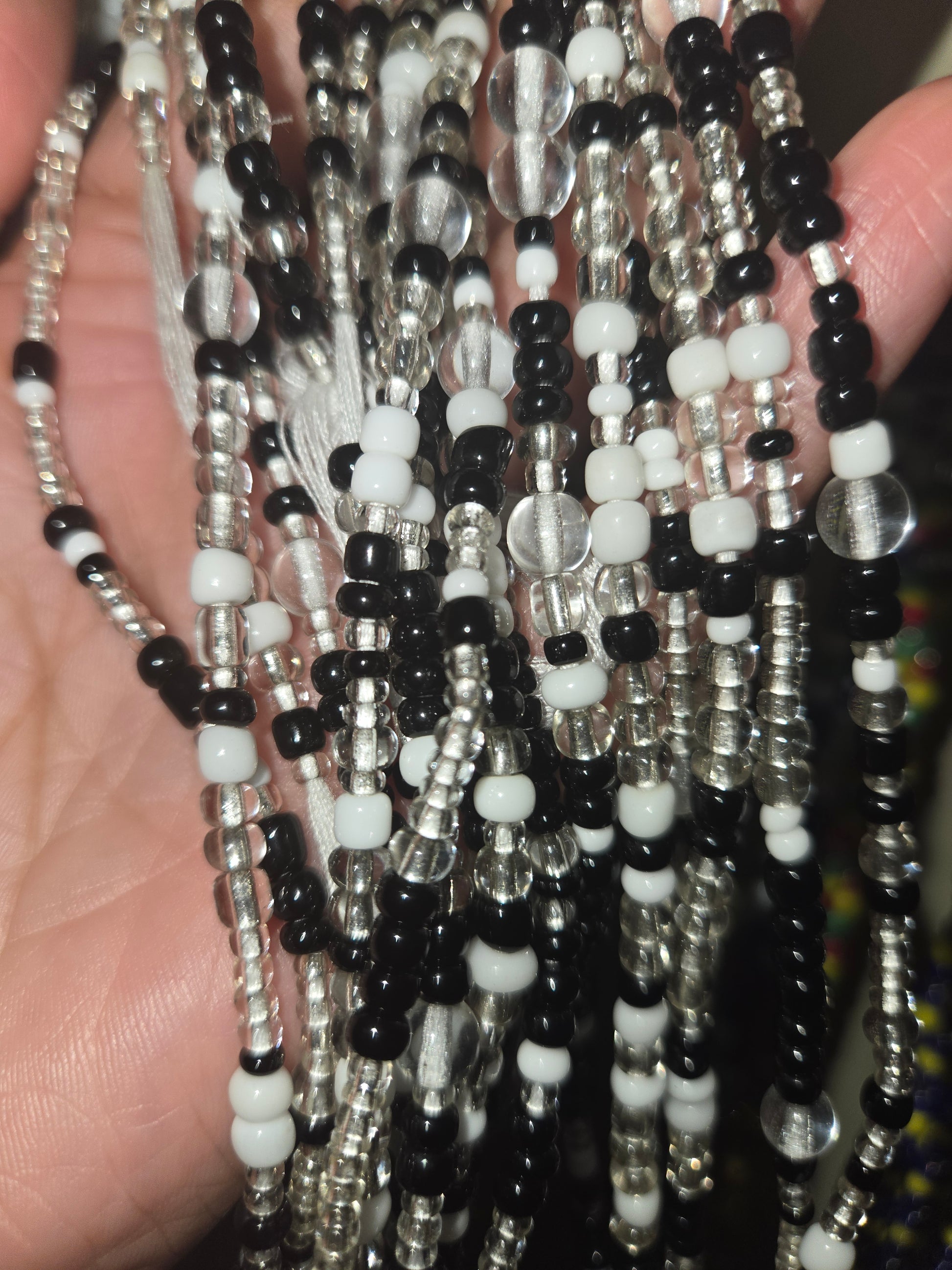 Cookies & Cream Tie On Waistbeads - GBead Adornments