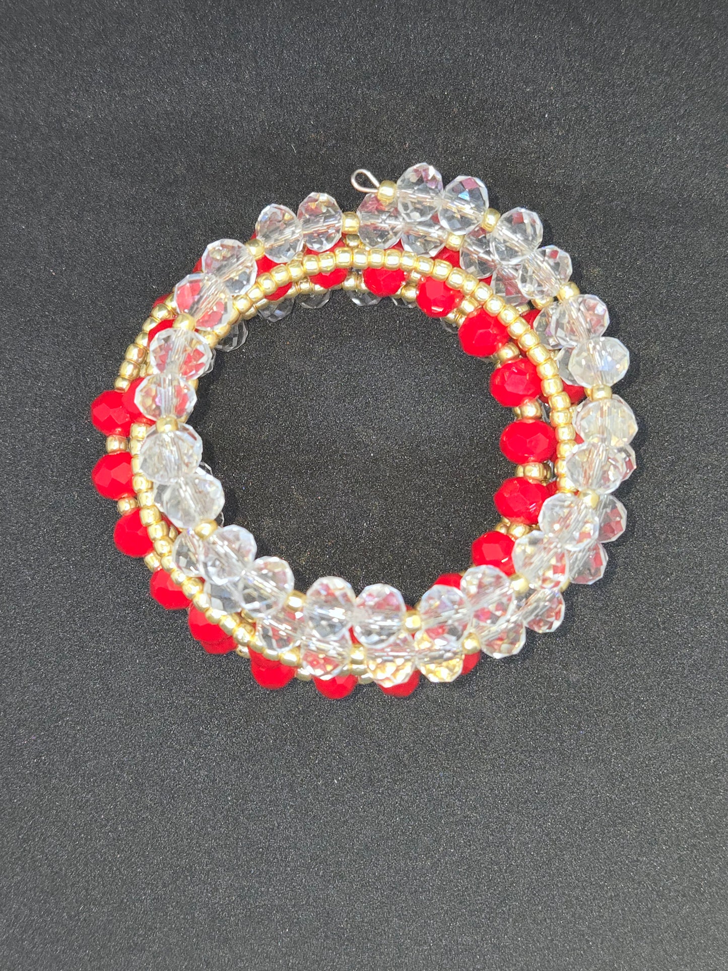 Crimson & Gold Holiday Wrap Bracelet