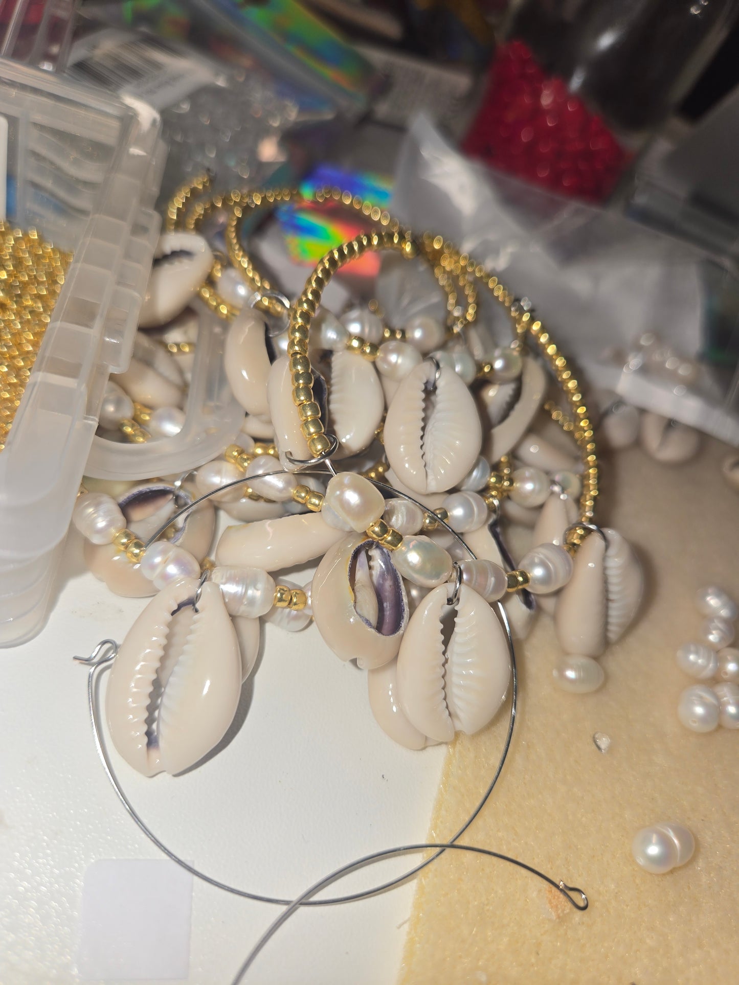 Island Muse Cowrie Hoop Earrings