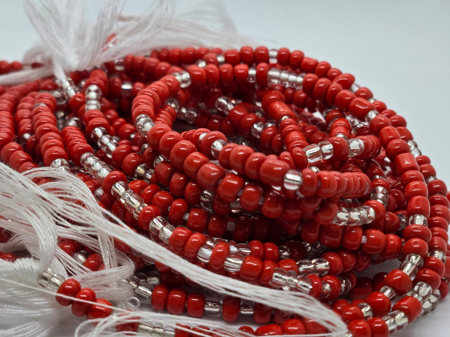 Red Passion Tie on Waistbeads