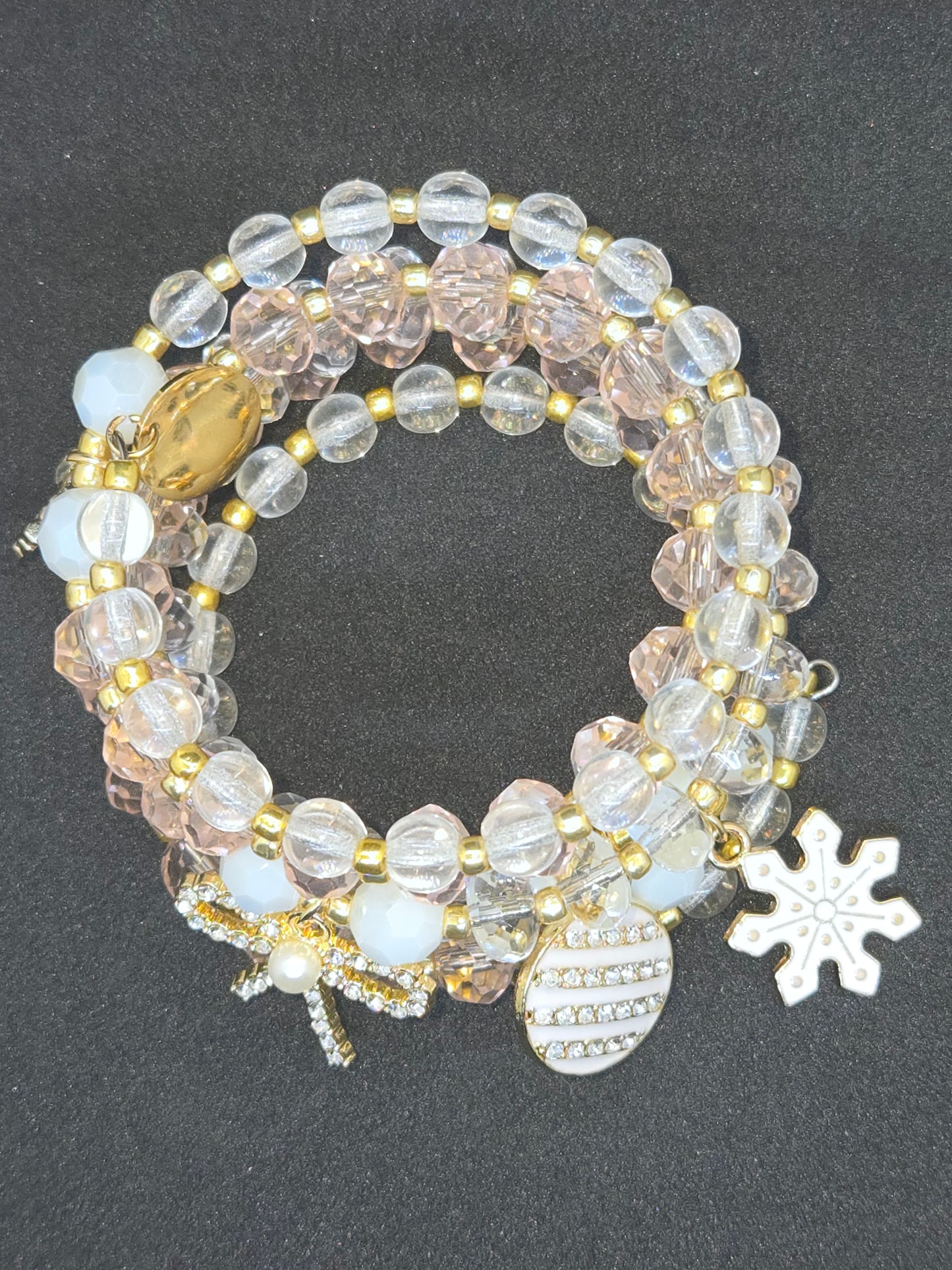 Blush Winter Glam Wrap Bracelet
