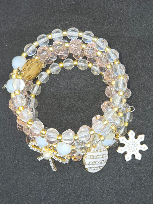 Blush Winter Glam Wrap Bracelet