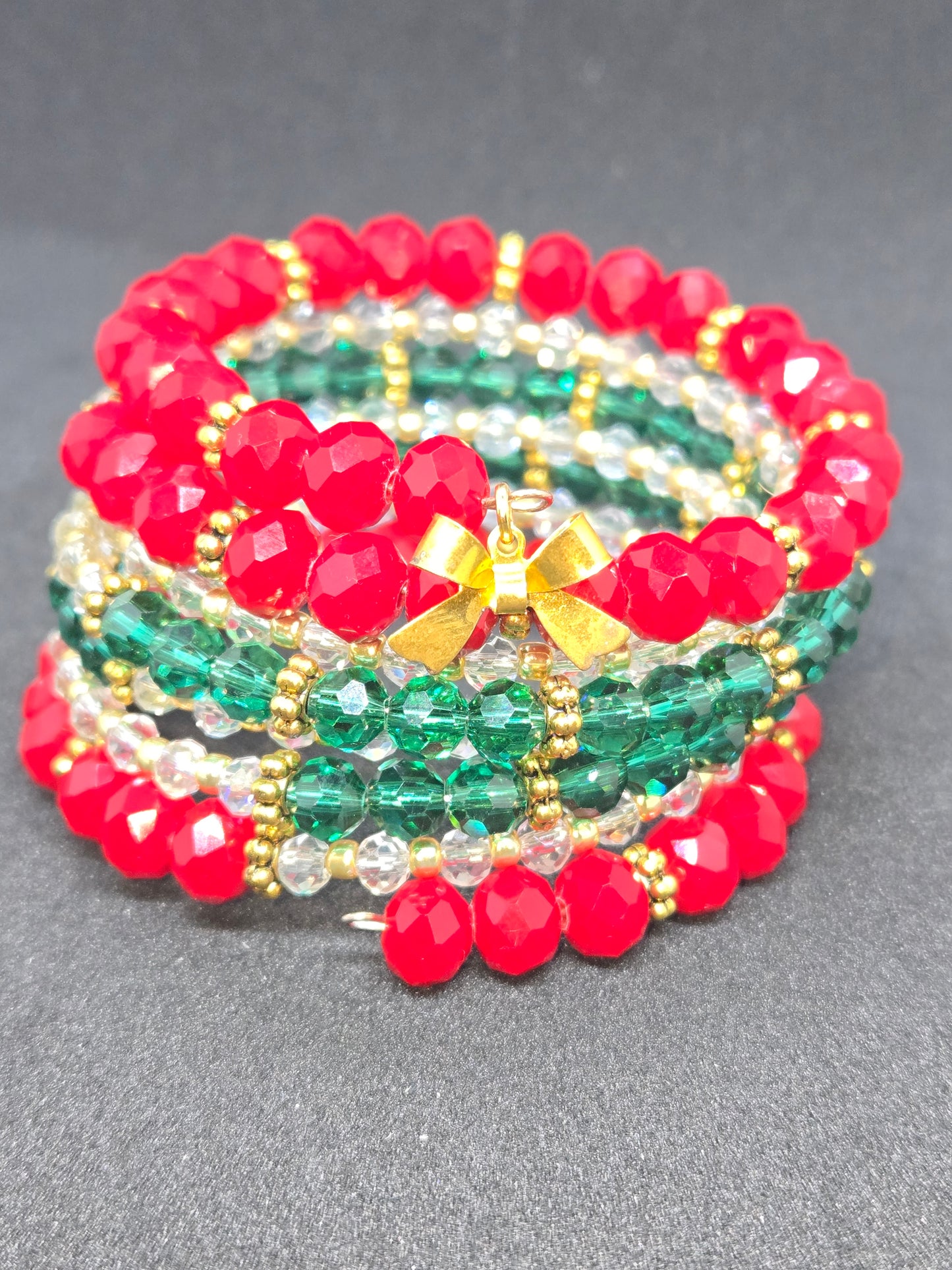 Golden Bow Holiday Wrap Bracelet