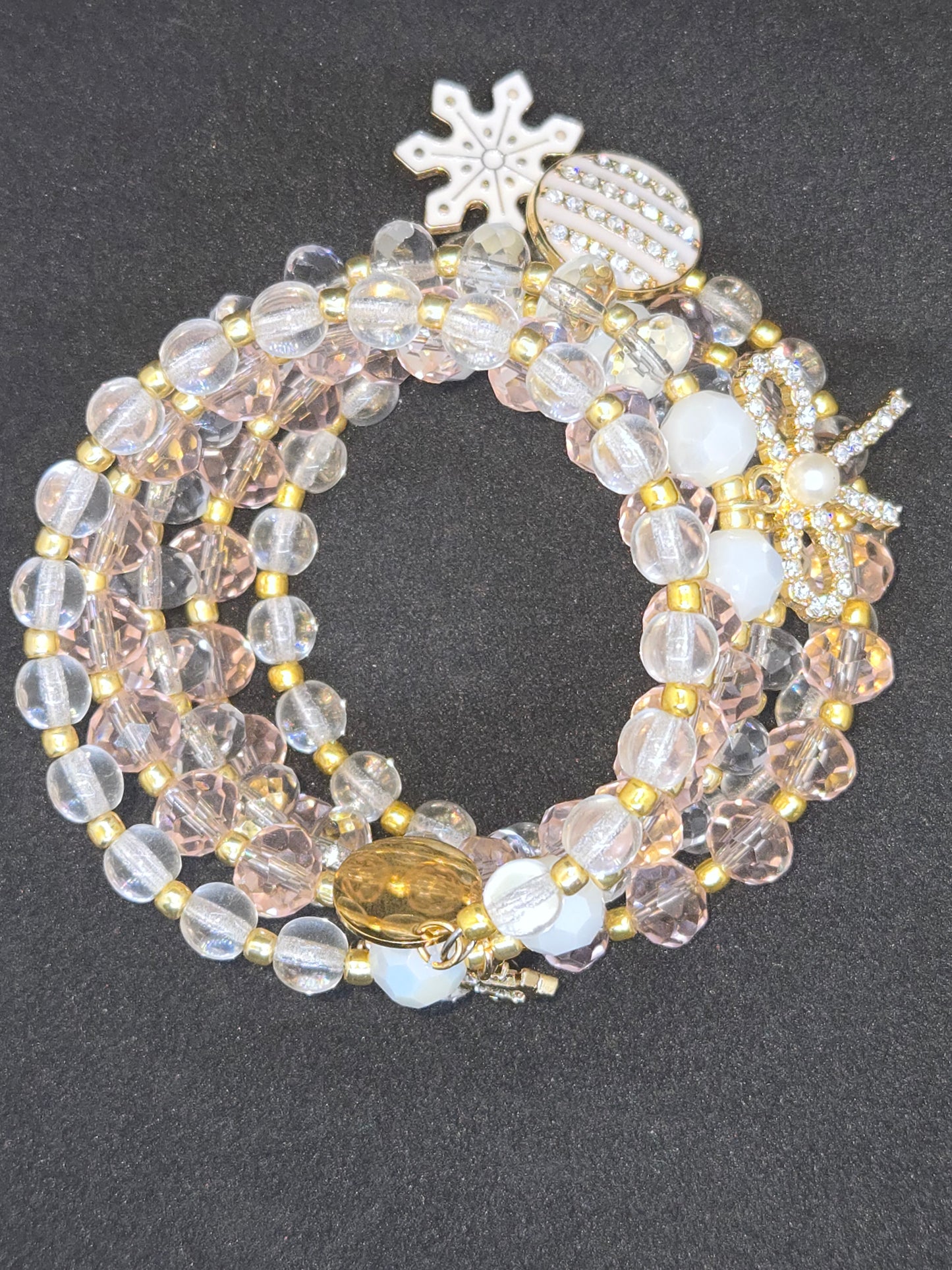 Blush Winter Glam Wrap Bracelet