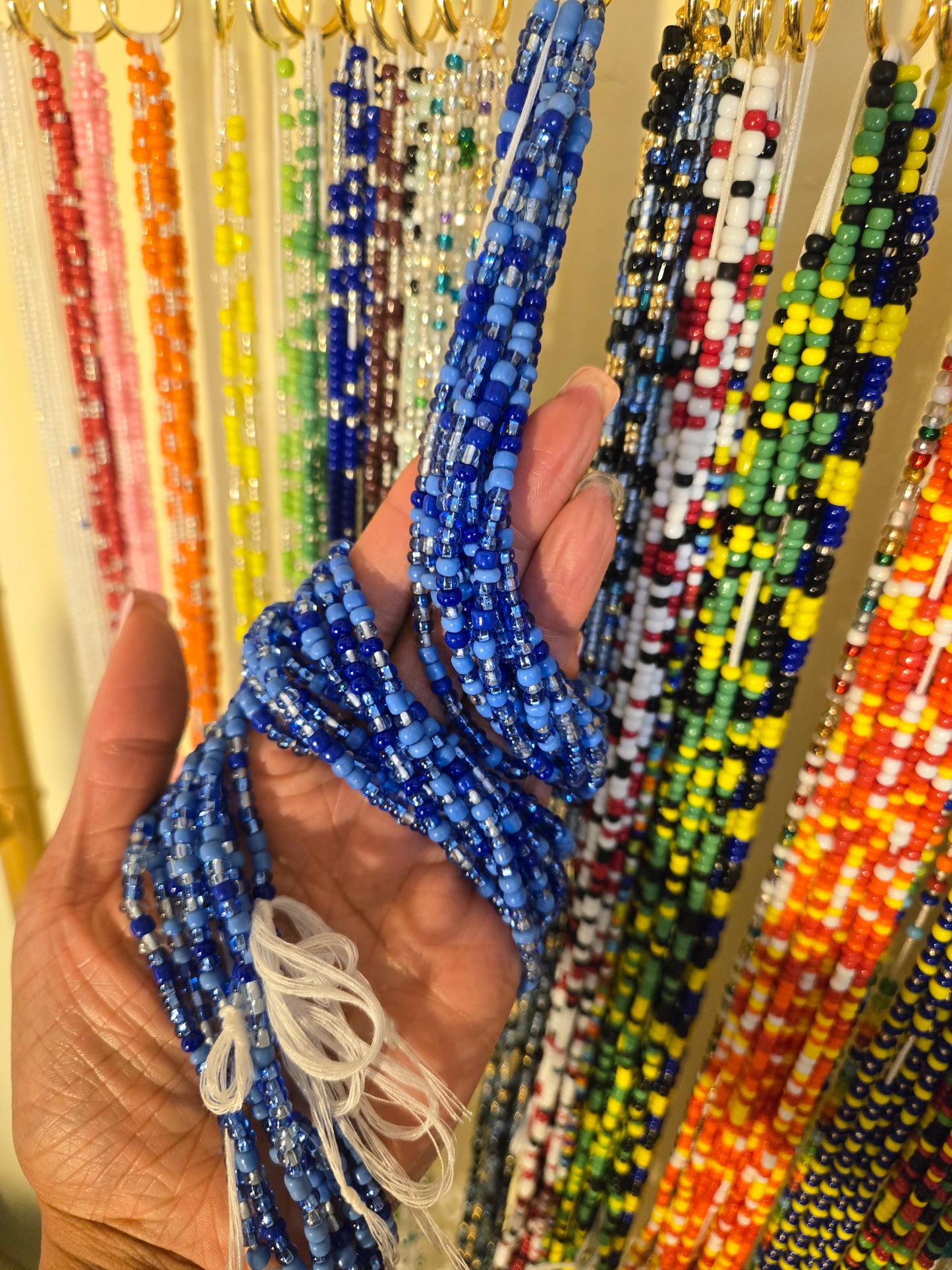 Blue Serenity Tie On Waistbeads - GBead Adornments