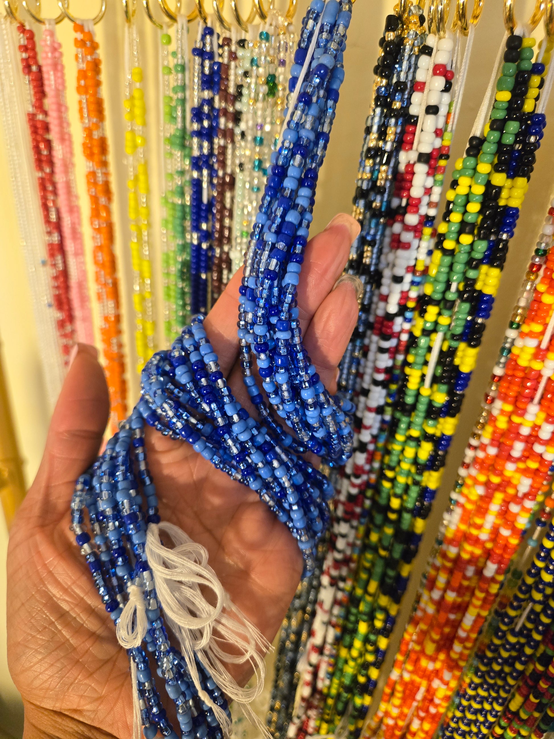 Blue Serenity Tie On Waistbeads - GBead Adornments