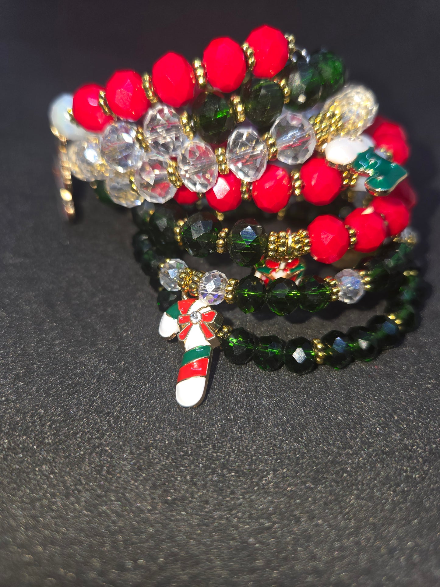 Crimson & Evergreen Christmas Wrap Bracelet