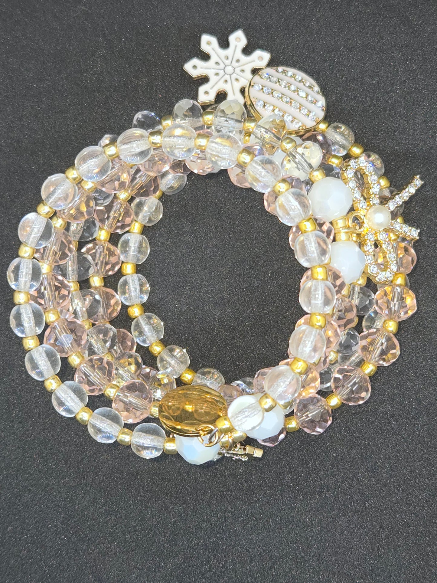 Blush Winter Glam Wrap Bracelet