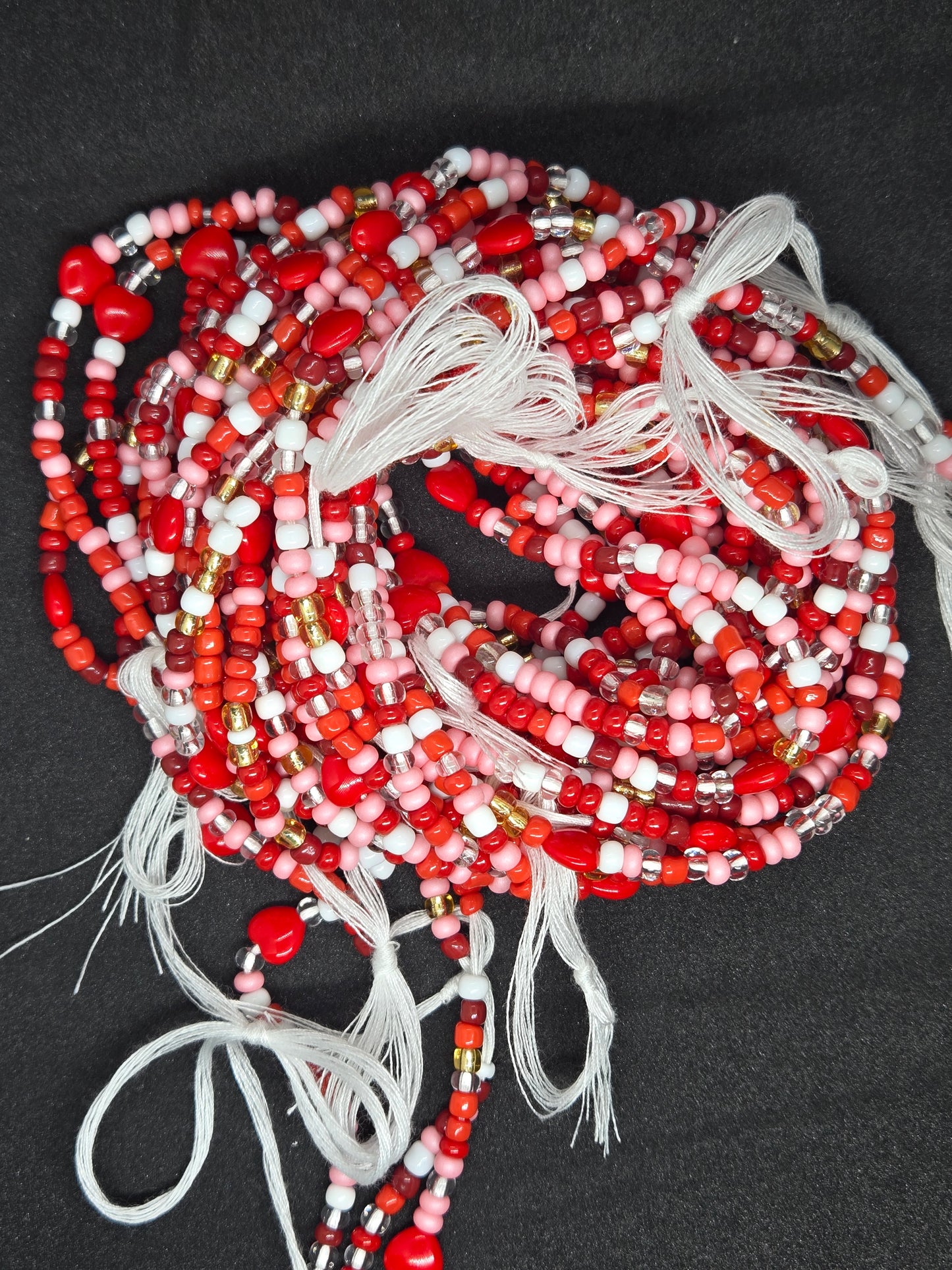 Crimson Kiss Tie On Waistbeads