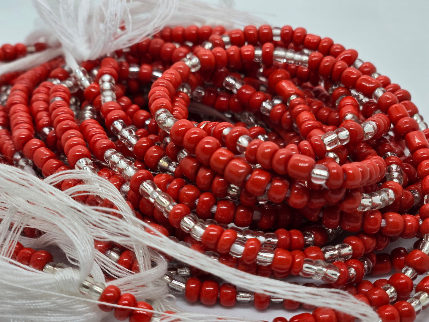 Red Passion Tie on Waistbeads