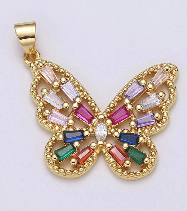 Golden Radiance Butterfly Pendant - GBead Adornments