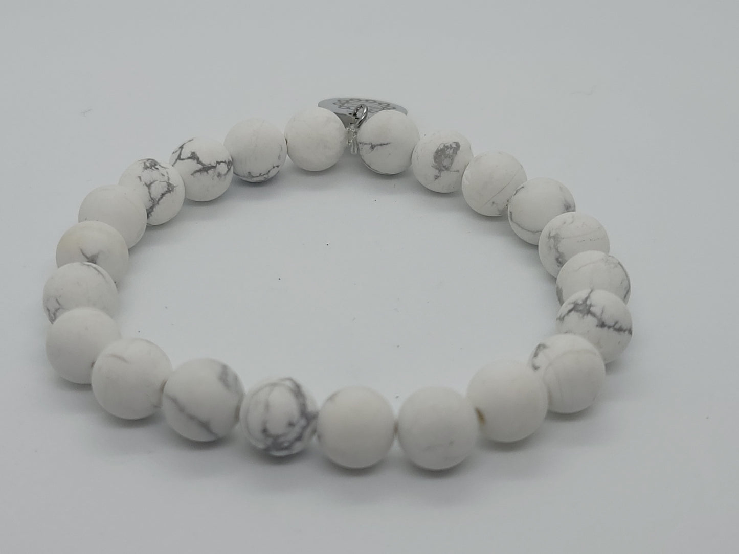 White Howlite Gemstone Bracelet 8mm - GBead Adornments