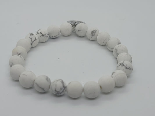 White Howlite Gemstone Bracelet 8mm