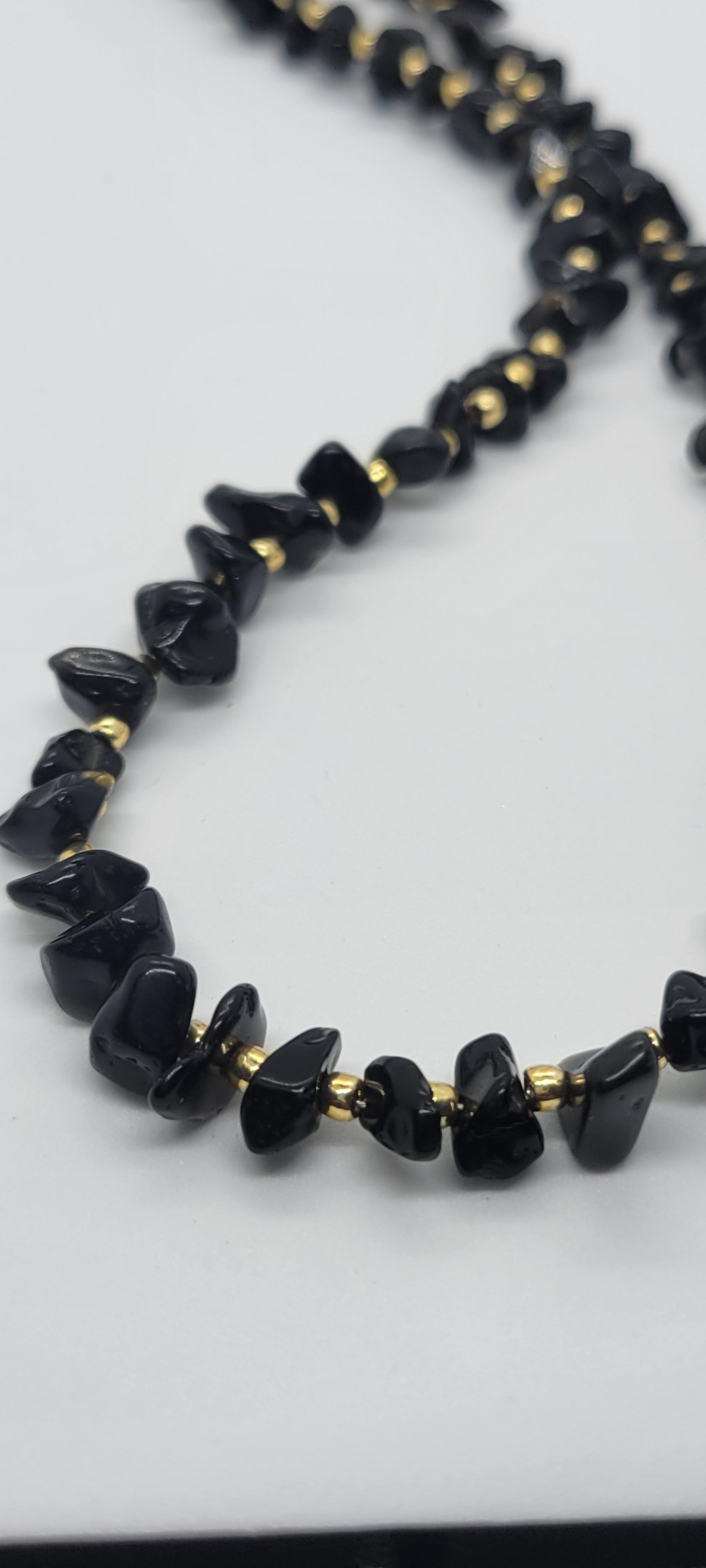 Black Jasper Gemstone Chip Necklace - GBead Adornments