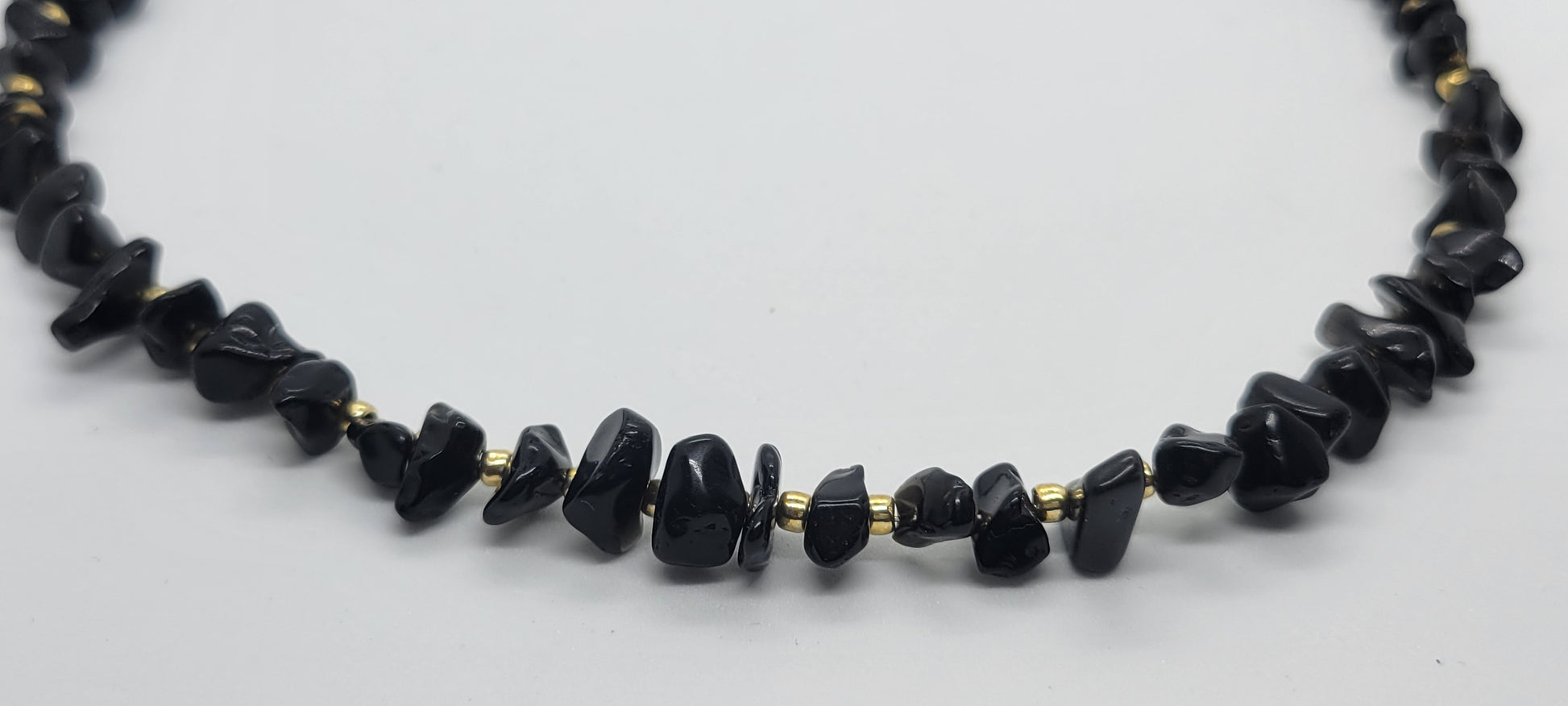 Black Jasper Gemstone Chip Necklace - GBead Adornments