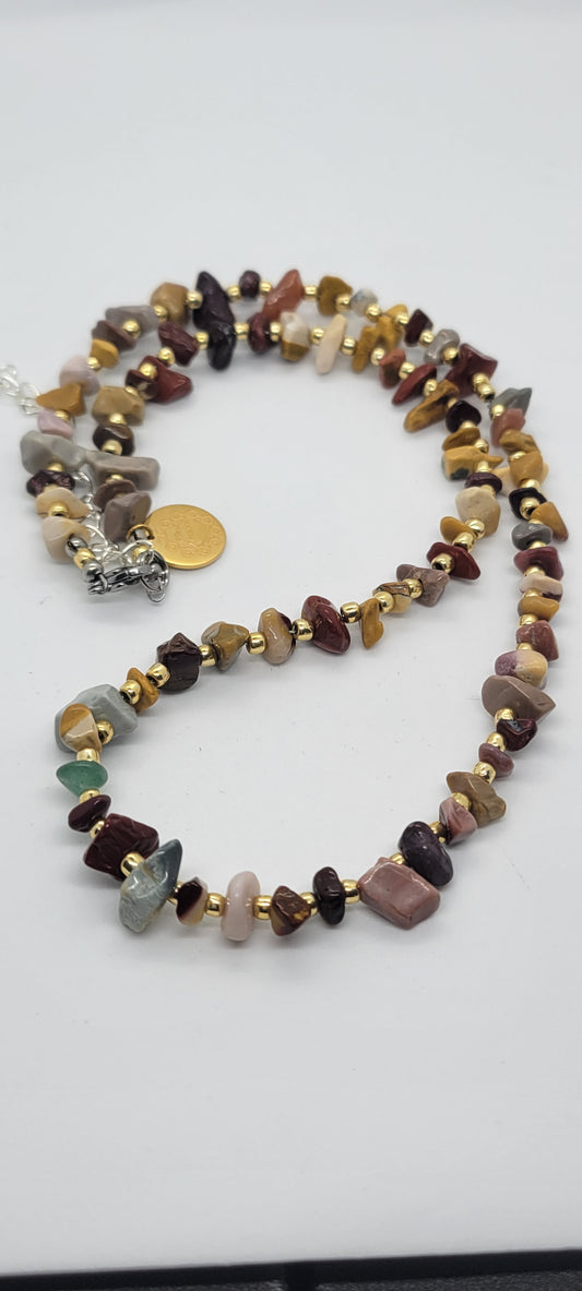 Mookaite Gemstone Chip Necklace